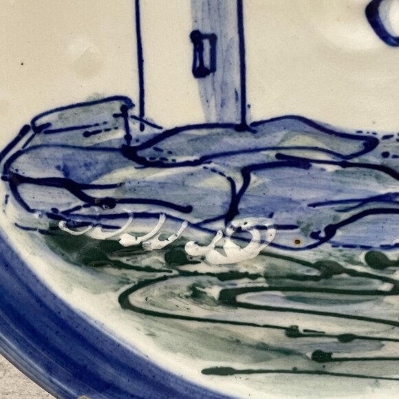 Vintage 2003 NH Isles of Shoals White Island Lighthouse Great Bay Pottery Plate - Picture 4 of 7